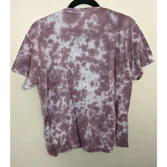 Lulus Cozy Mauve Tee Shirt Tie Dye Short Sleeve Rounded Neck Size Large - Picture 4 of 10